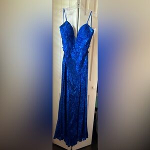 Jovani Royal Blue backless Sequin Gown Size 6